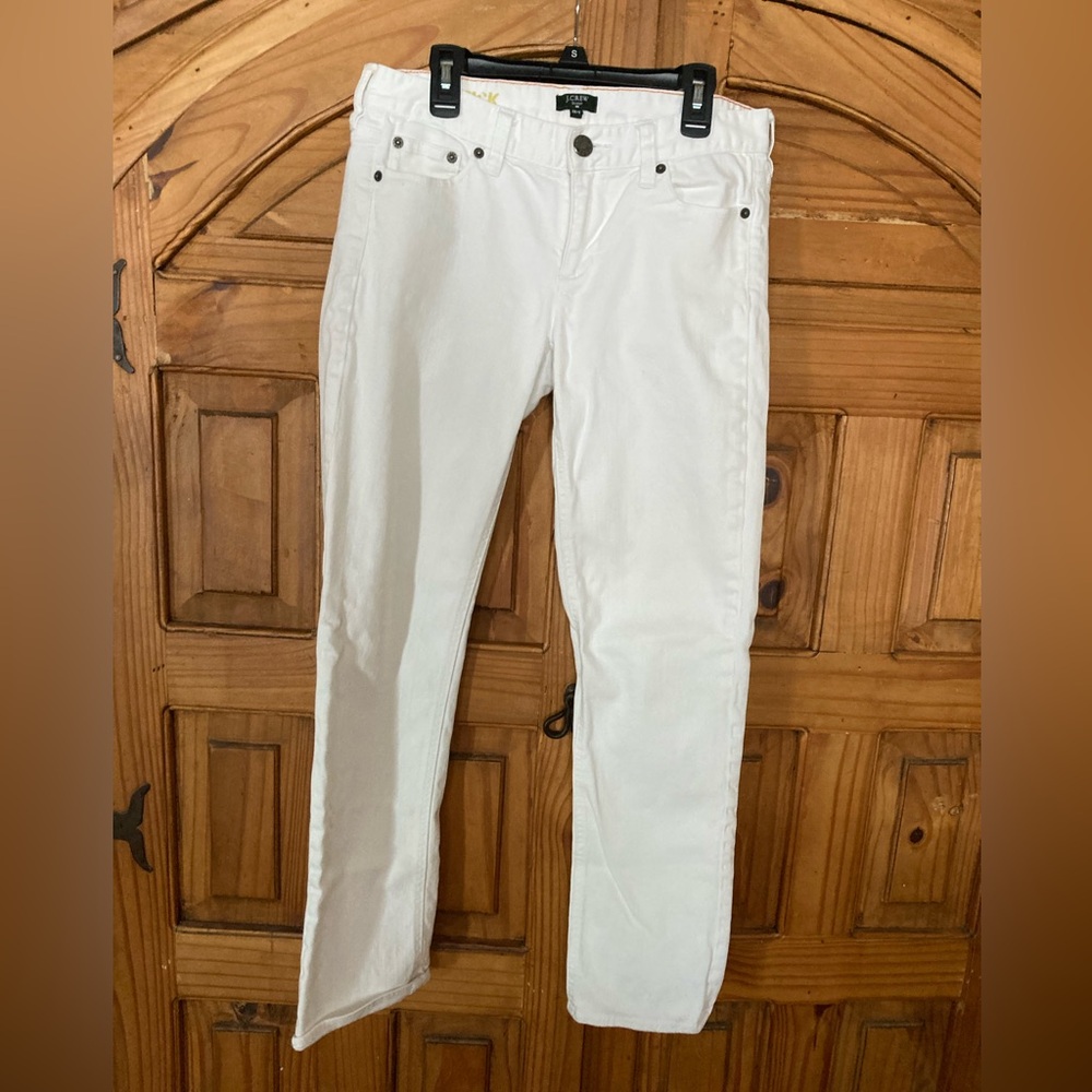 2/10.00 J Crew White Stretch Low Rise Jeans